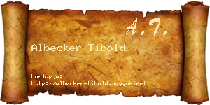 Albecker Tibold névjegykártya